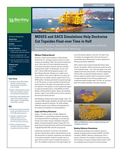 MOSES and SACS Simulations Help Dockwise Cut Topsides Float-over Time in Half