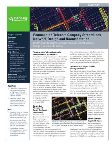 Panamanian Telecom Company Streamlines Network Design and Documentation