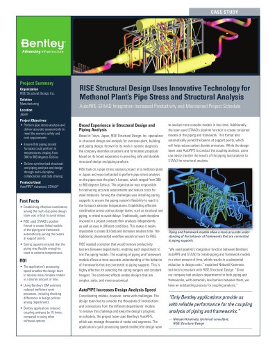 RISE Structural Design Uses Innovative Technology for Methanol Plant’s Pipe Stress and Structural Analysis