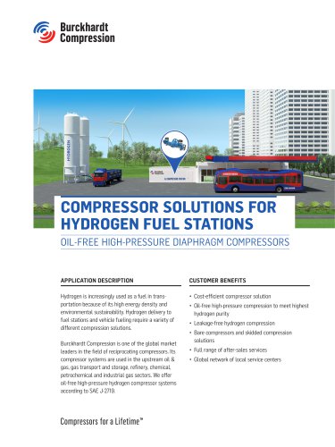 COMPRESSOR SOLUTIONS FOR HYDROGEN FUEL STATIONS