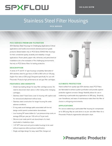 PCS Series -Premium Filtration for Air and Gas