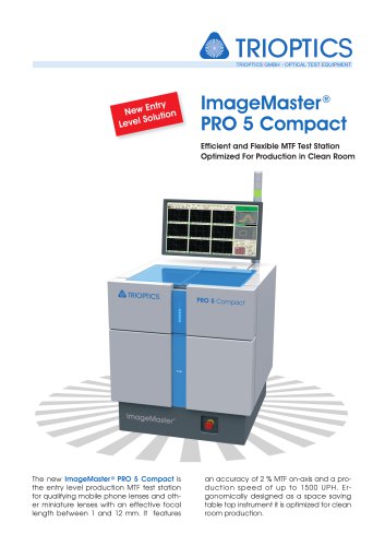 ImageMaster® PRO 5 Compact Efficient and Flexible MTF Test Station Optimized For Production in Clean Room