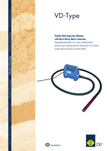 Flexible Shaft Immersion Vibrators with Direct Electric Motor Connection VD-TYPE Brochure