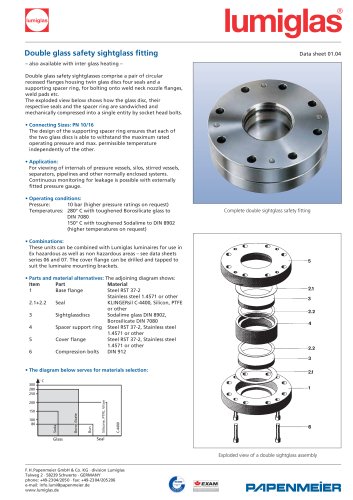 Double Safety Sightglass Papenmeier Lumiglas Division Pdf Catalogs Technical Documentation Brochure