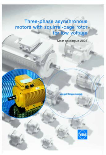 Three-phase asynchronous motors for low voltage with ssquirrel-cage rotor