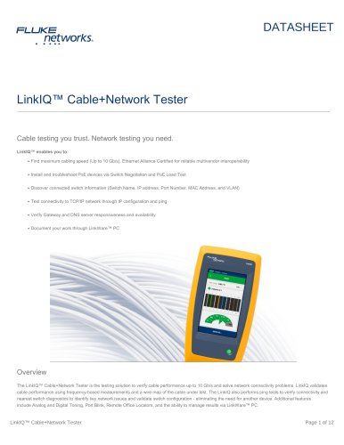 LinkIQ™ Cable+Network Tester