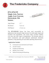 0711-0763-99 Single Axis, Narrow Angle, Low Current, Electrolytic Tilt Sensor. - 1