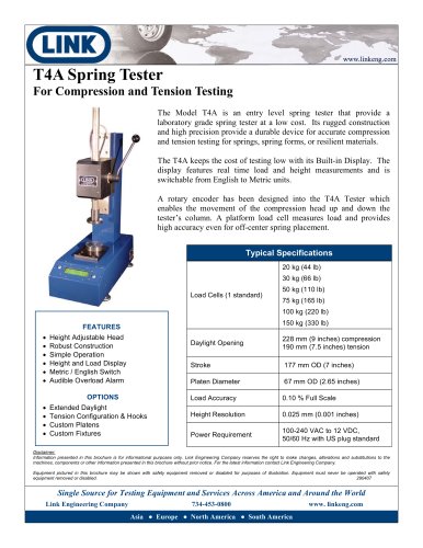 T4A Spring Tester For Compression and Tension Testing