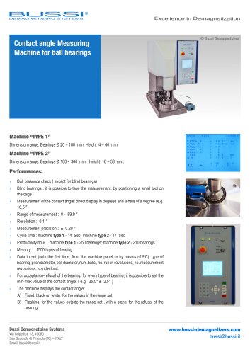 Contact angle Measuring Machine for ball bearings