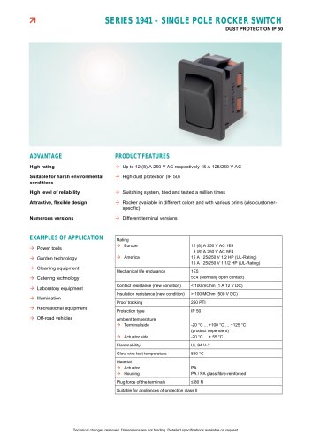 Rocker Switch Series 1941