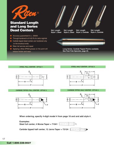 Standard Length  and Long Series  Dead Centers