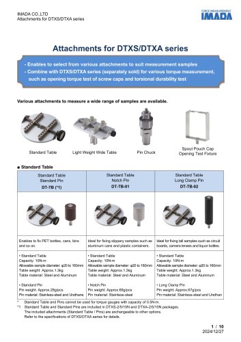 Attachments for Torque Gauge DTXS/DTXA series