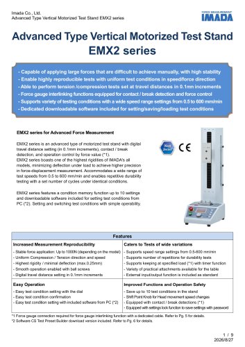 EMX2 series Advanced Type Vertical Motorized Test Stand 