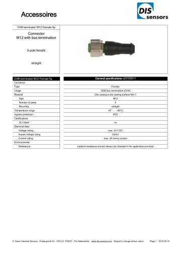 Connector M12 with bus termination