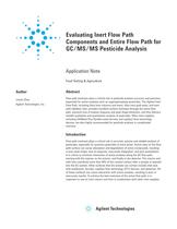 Evaluating Inert Flow Path Components and Entire Flow Path for GC/MS/MS Pesticide Analysis - 1