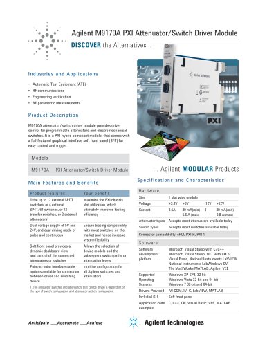 M9170A PXI Attenuator/Switch Driver Module