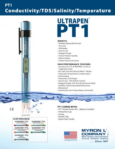 ULTRAPEN™ PT1 Conductivity/TDS/Salinity/Temperature Pen