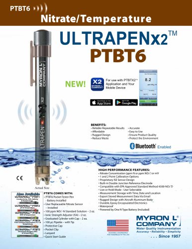 UltrapenX2™ PTBT6 Bluetooth® Enabled Nitrate & Temperature Pen