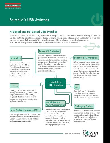 Fairchild?s USB Switches Product Overview