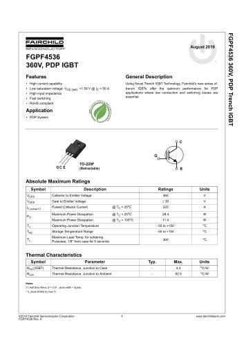 FGPF4536 360V, PDP IGBT