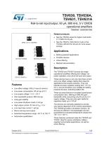 TSV630, TSV630A, TSV631, TSV631A Rail-to-rail input/output, 60 ?A, 880 kHz, 5 V CMOS operational amplifiers - 1