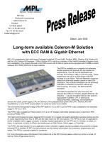 Long-term available Celeron-M Solution with ECC RAM & Gigabit Ethernet - 1