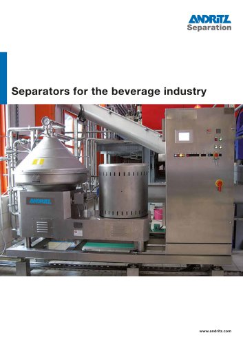 Separators for the beverages industry