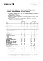 Ericsson reports positive cash flow for full year and expands GSM/GPRS lead in North America-1