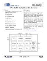 CS4334/35/38/39 8-Pin, 24-Bit, 96 kHz Stereo D/A Converters - 1