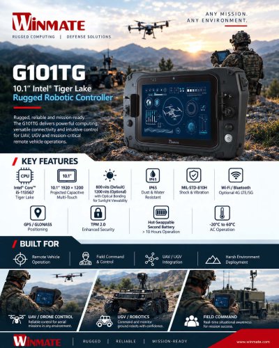 10.1” Intel® Tiger Lake Rugged Robotic Controller G101TG