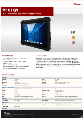 10.1” Qualcomm® 6490 Android Rugged Tablet M101Q9