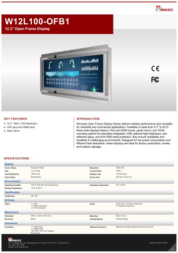 12.3” Open Frame Display W12L100-OFB1