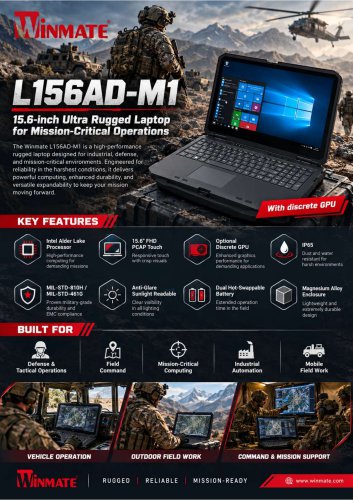 15.6inch Ultra Rugged Laptop with Intel&reg; Alder Lake Processor L156AD-M1