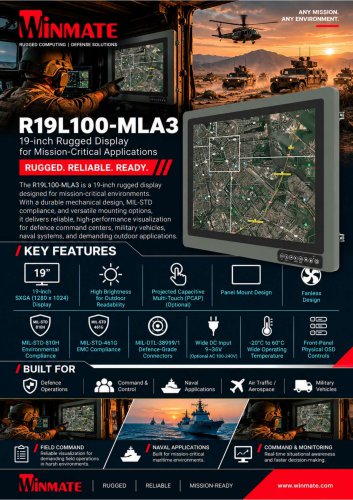 19" G-WIN Defence Display R19L100-MLA3