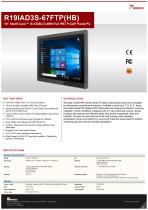 19” Intel® Core™ i5-1235U G-WIN Full IP67 P-CAP Panel PC R19IAD3S-67FTP(HB)-1