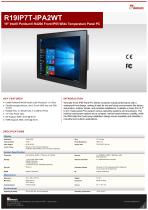 19" Intel® Pentium® N4200 Front IP65 Wide Temperature Panel PC R19IP7T-IPA2WT-1