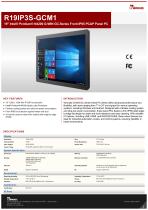 19" Intel® Pentium® N4200 G-WIN GC-Series Front IP65 PCAP Panel PC R19IP3S-GCM1-1