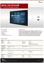 21.5" Front IP65 High Brightness Display  W22L100-IPA3HB 