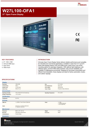 27” Open Frame Display W27L100-OFA1