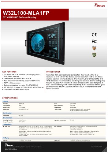 32" 4K2K UHD Defence Display W32L100-MLA1FP