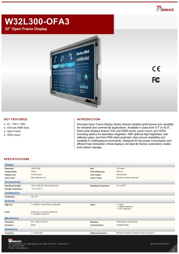32” Open Frame Display W32L300-OFA3