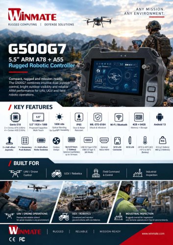 5.5" ARM A78 + A55 Rugged Robotic Controller G500G7