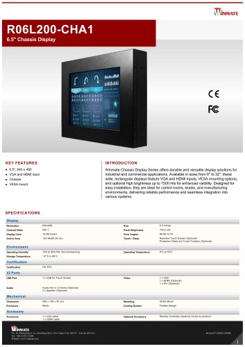 6.5" Chassis Display R06L200-CHA1
