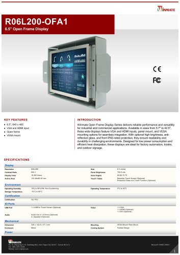 6.5” Open Frame Display R06L200-OFA1