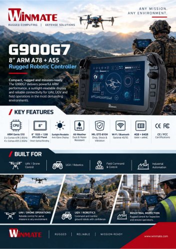 8" ARM A78 + A55 Rugged Robotic Controller G900G7