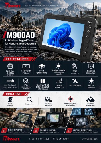 8" Windows Rugged Tablet with Intel&reg; Core&trade; i5-1235U M900AD