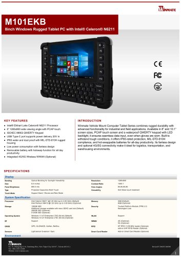 8inch Windows Rugged Tablet PC with Intel® Celeron® N6211 M101EKB