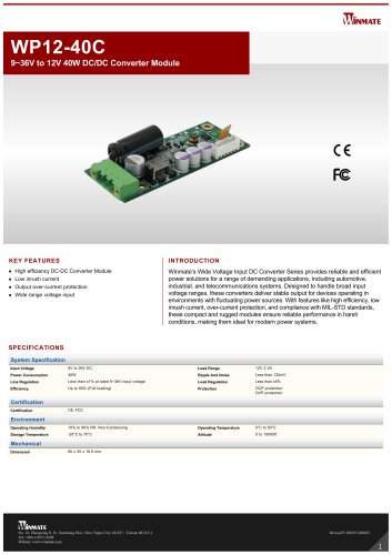 9~36V to 12V 40W DC/DC Converter Module WP12-40C