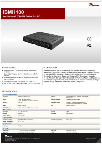 Intel® Atom® E3845 M Series Box PC IBMH100