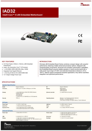 Intel® Core™ i5 x86 Embedded Motherboard IAD32
